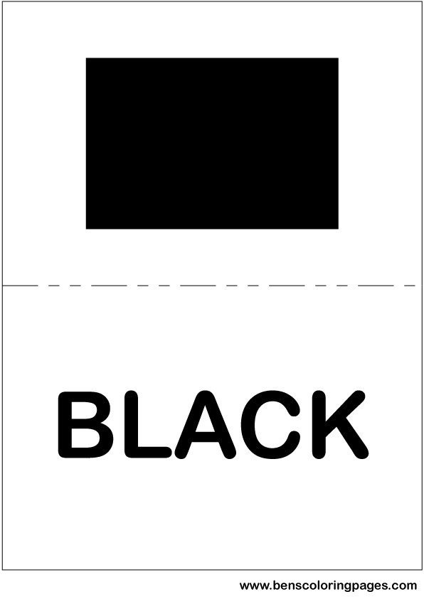 Black color flashcard in English