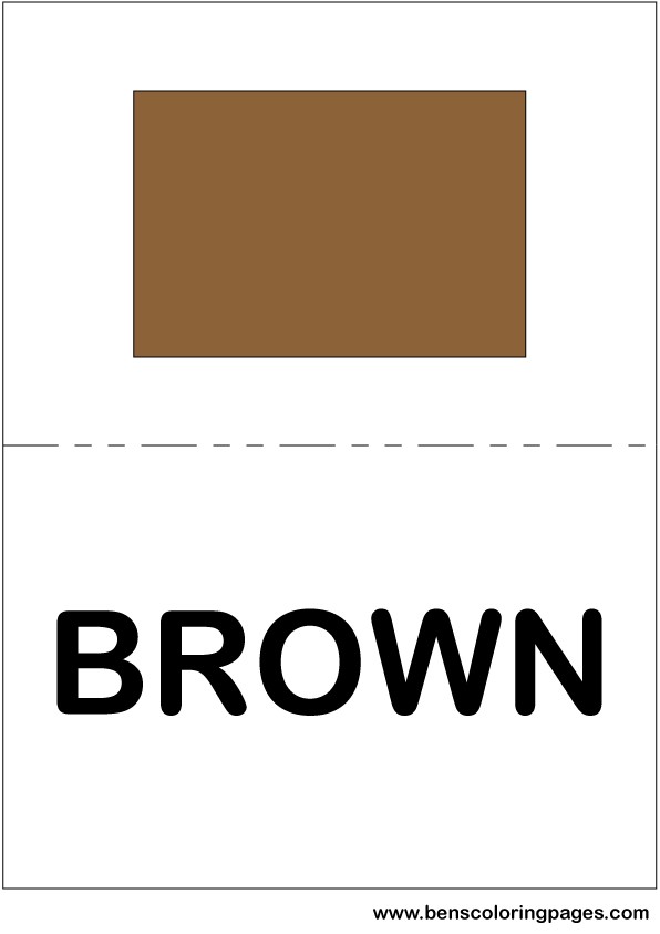 Brown color flashcard in English
