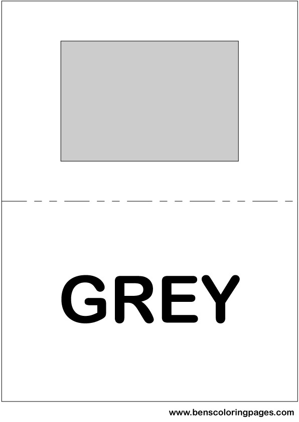 Grey color flashcard in English