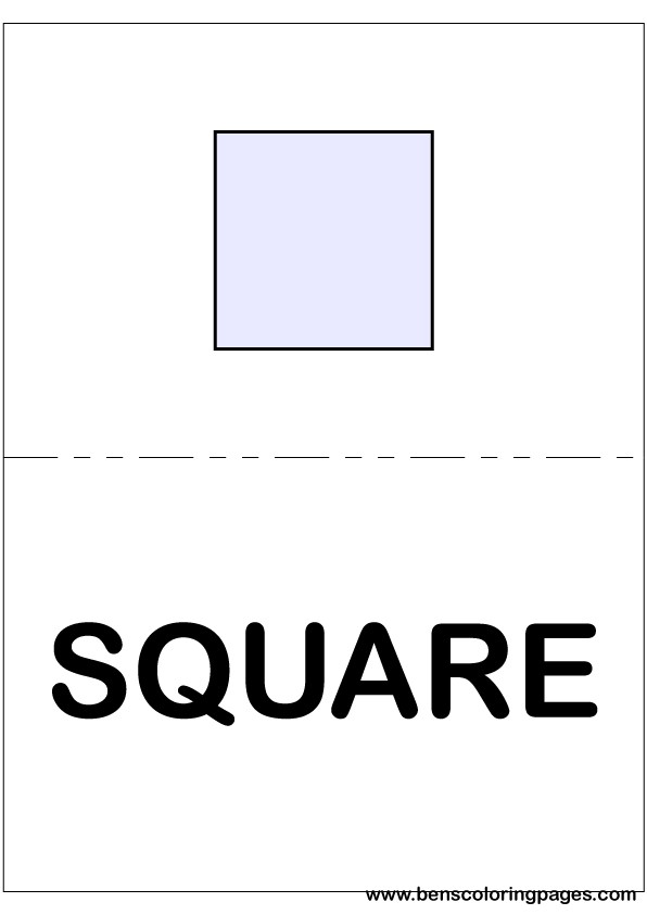 Square flashcard in English