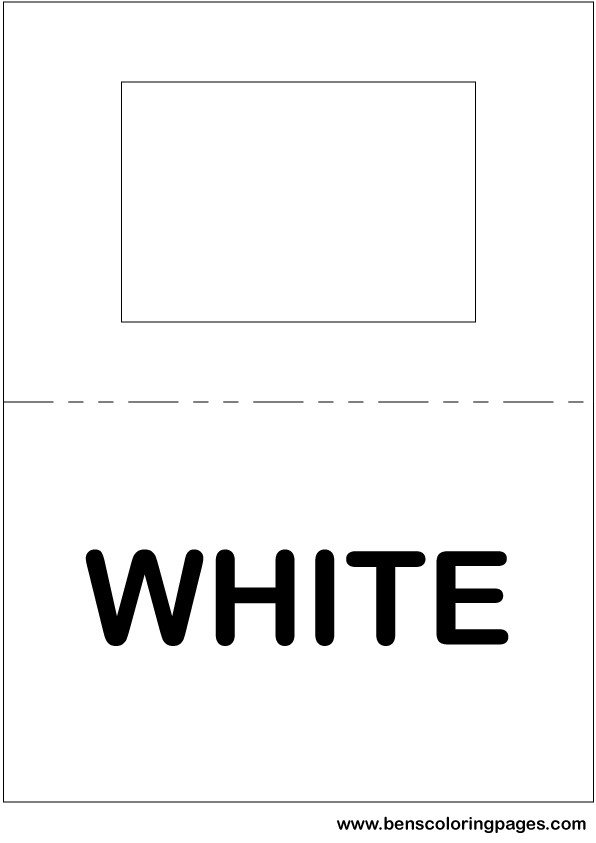 White color flashcard in English