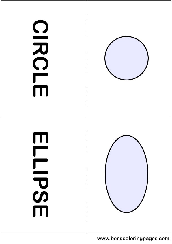 Circle and ellipse flashcards in English