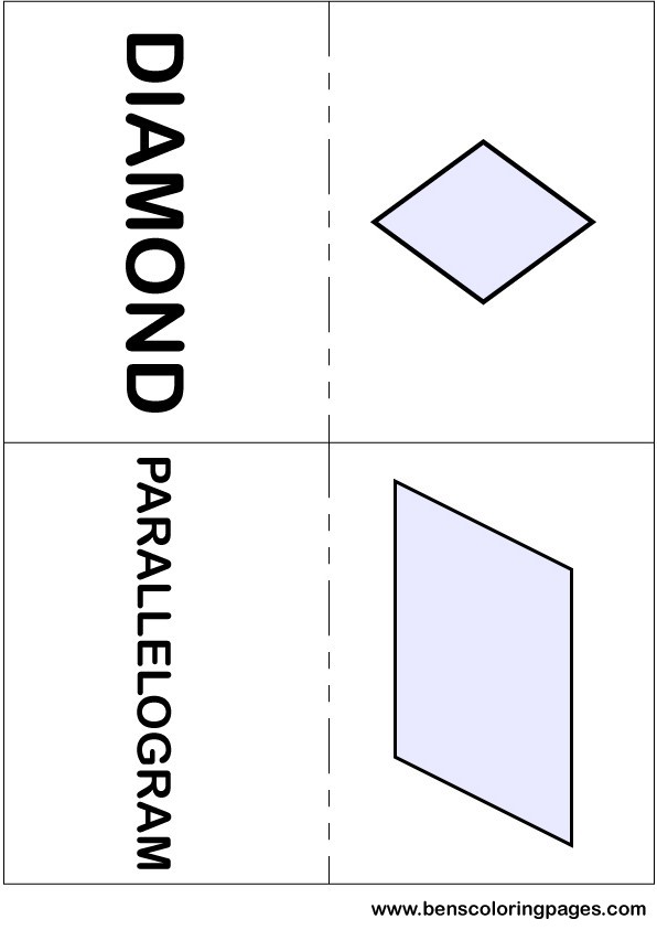 Diamond and parallelogram flashcards in English