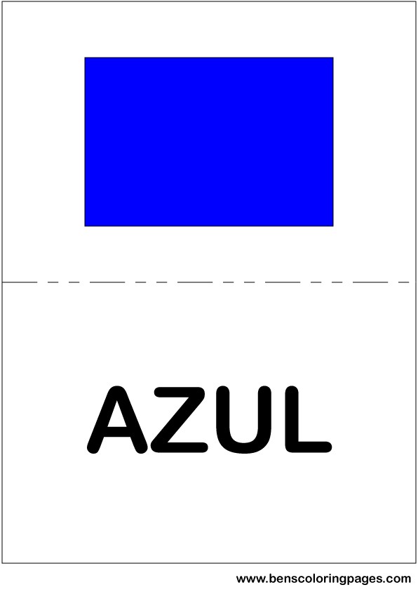 Blue color flashcard in Spanish