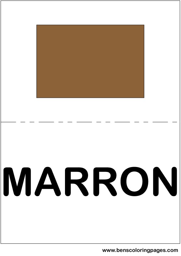 Brown color flashcard in Spanish
