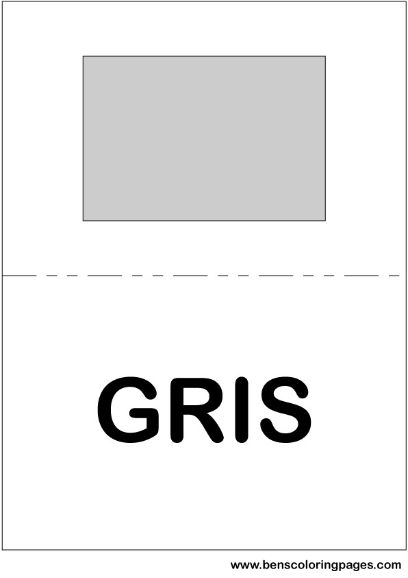 Grey color flashcard in Spanish