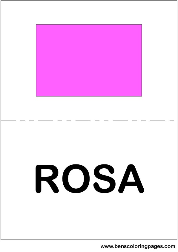 Pink color flashcard in Spanish