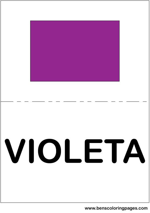 Purple color flashcard in Spanish