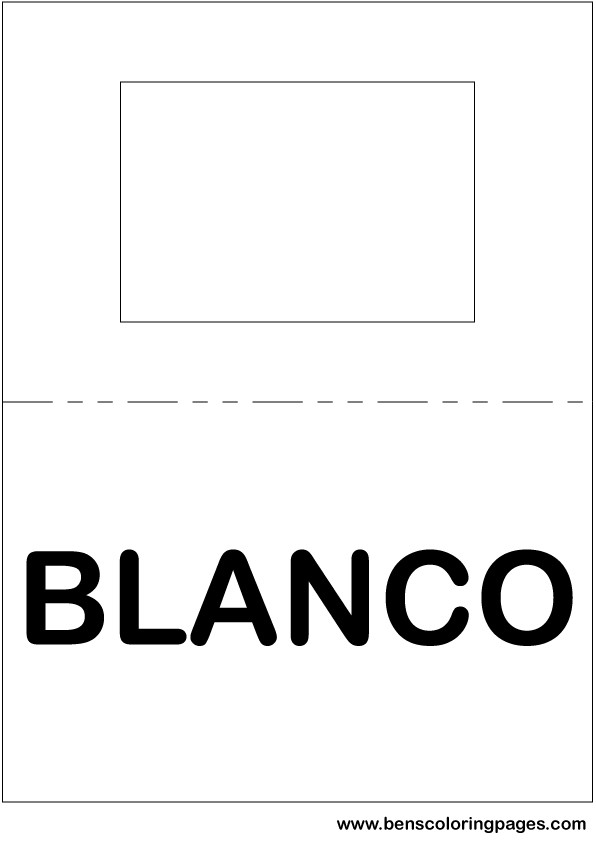 White color flashcard in Spanish