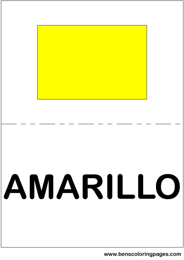 Yellow color flashcard in Spanish