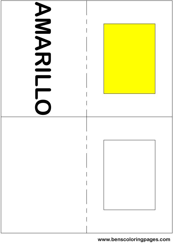 Yellow color flashcard in Spanish