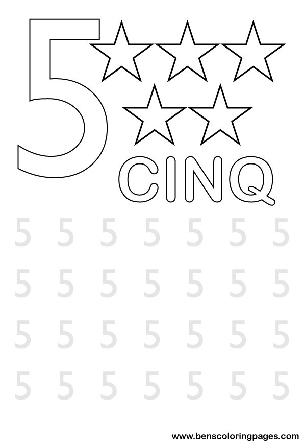 number five writing in french