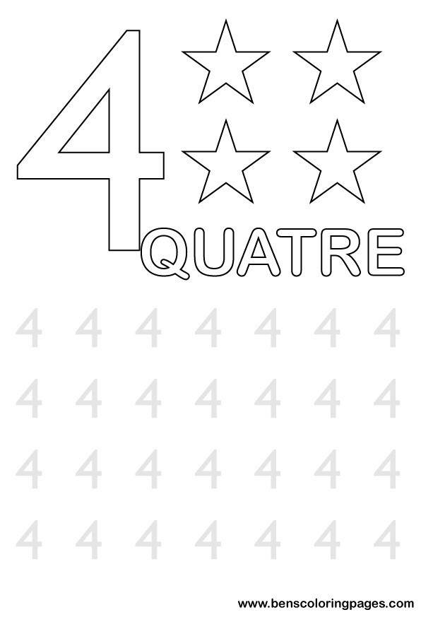 number four writing in french