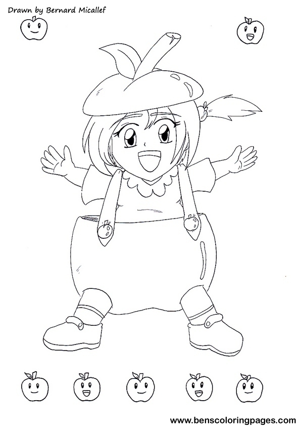 apple coloring picture for free