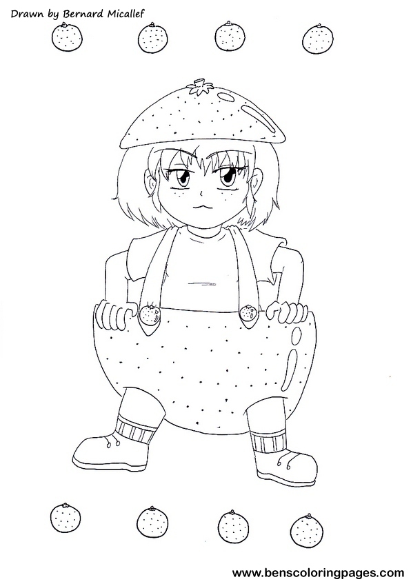 fruit orange coloring book