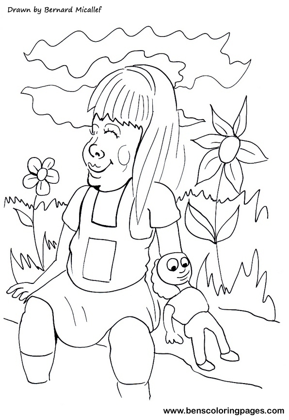 girl doll coloring picture to print