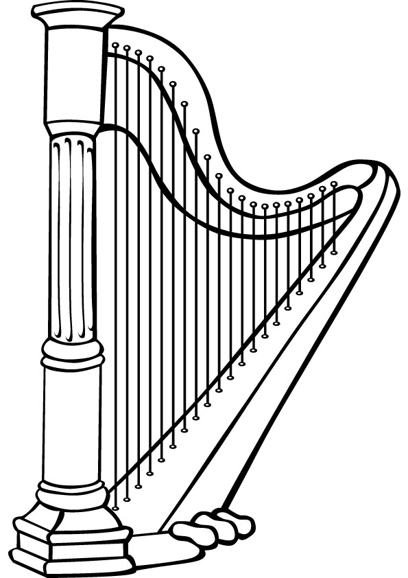 download free harp drawing page