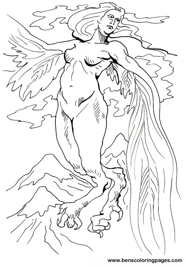 harpy coloring sheet