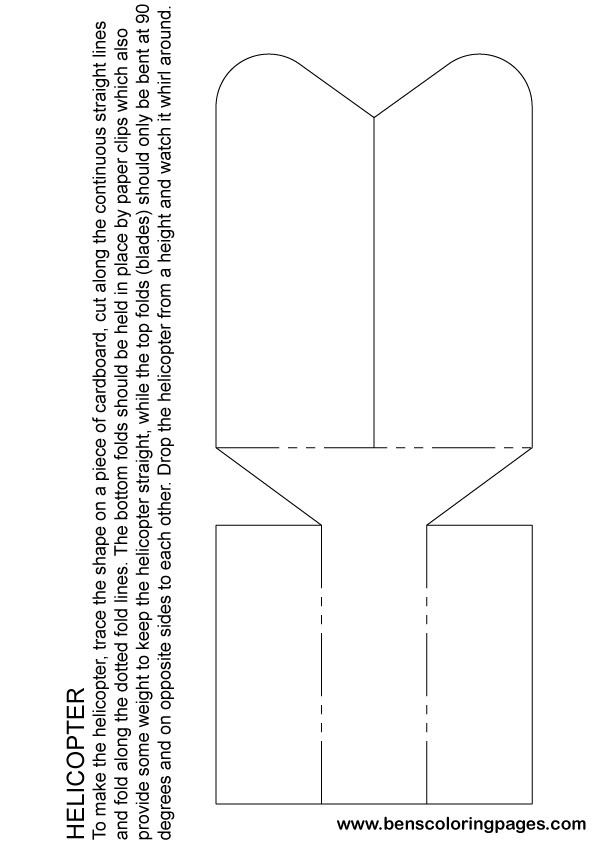 Paper helicopter activity sheet