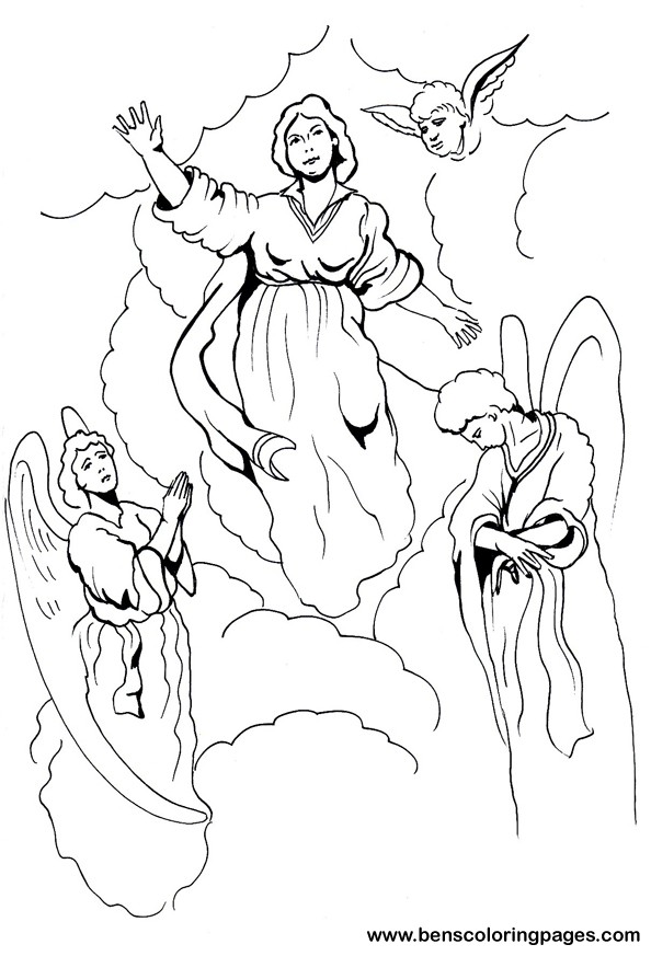 holy mary coloring page