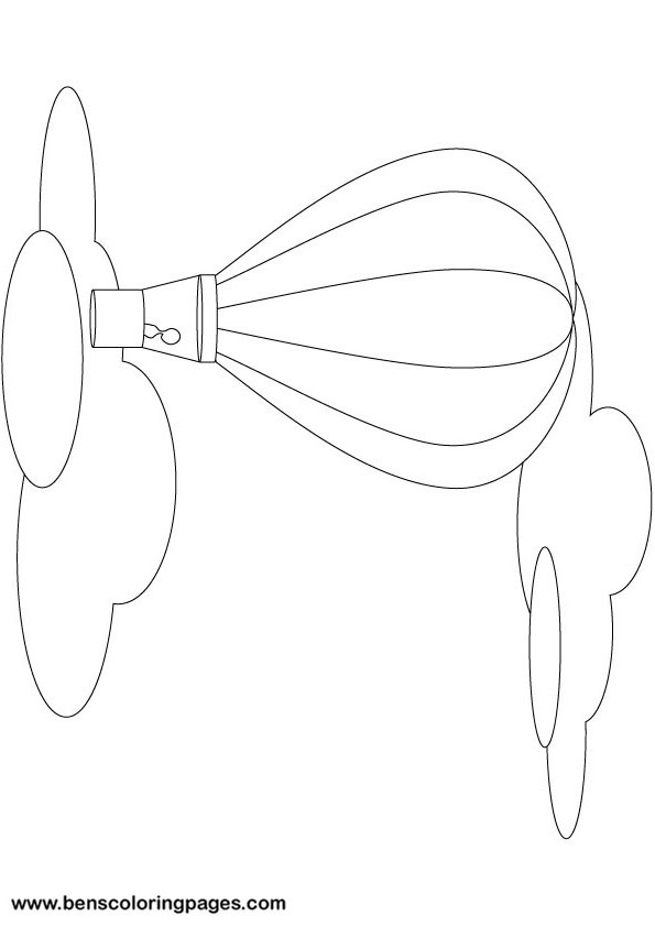 Hot air Balloon coloring picture print