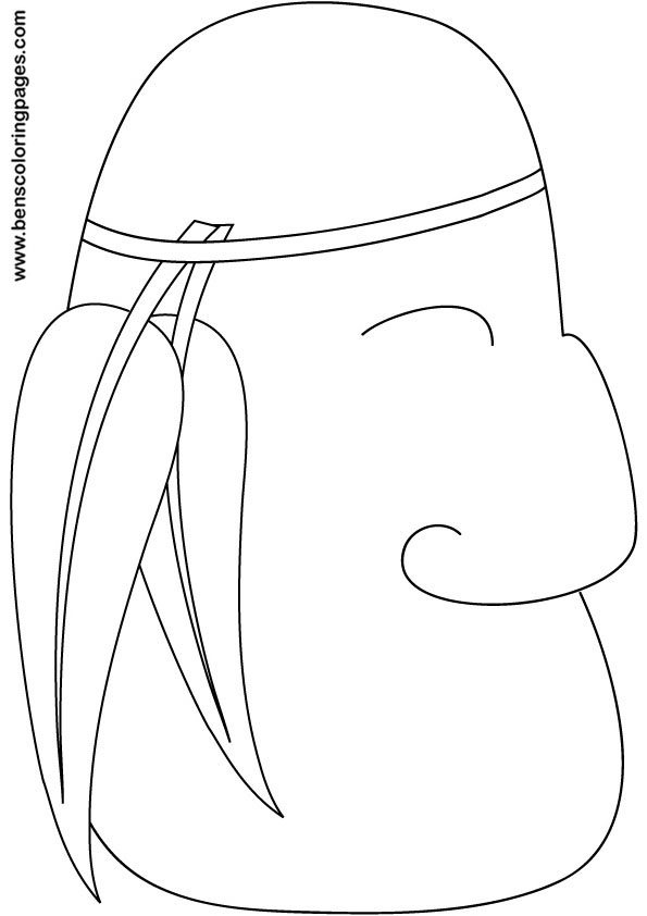 Red indian coloring picture print