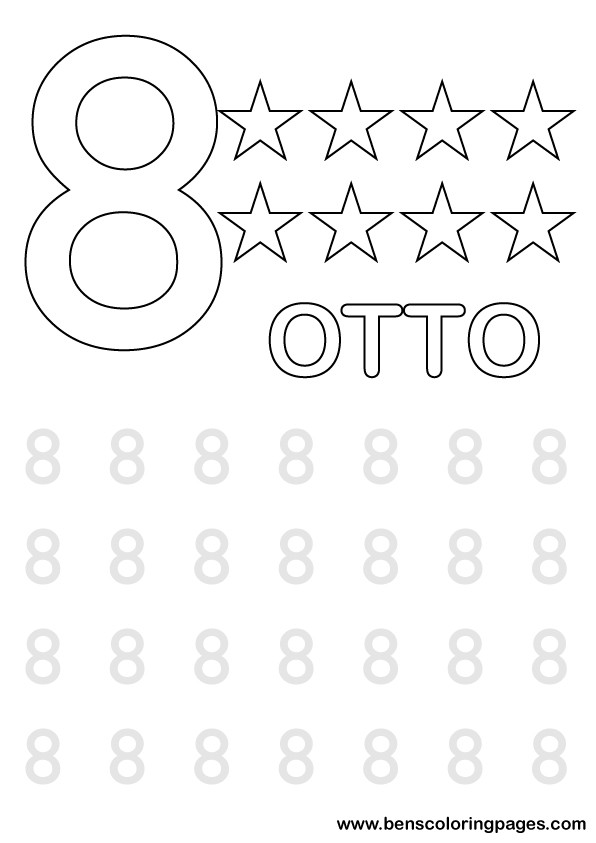 Click to print number eight activity sheet