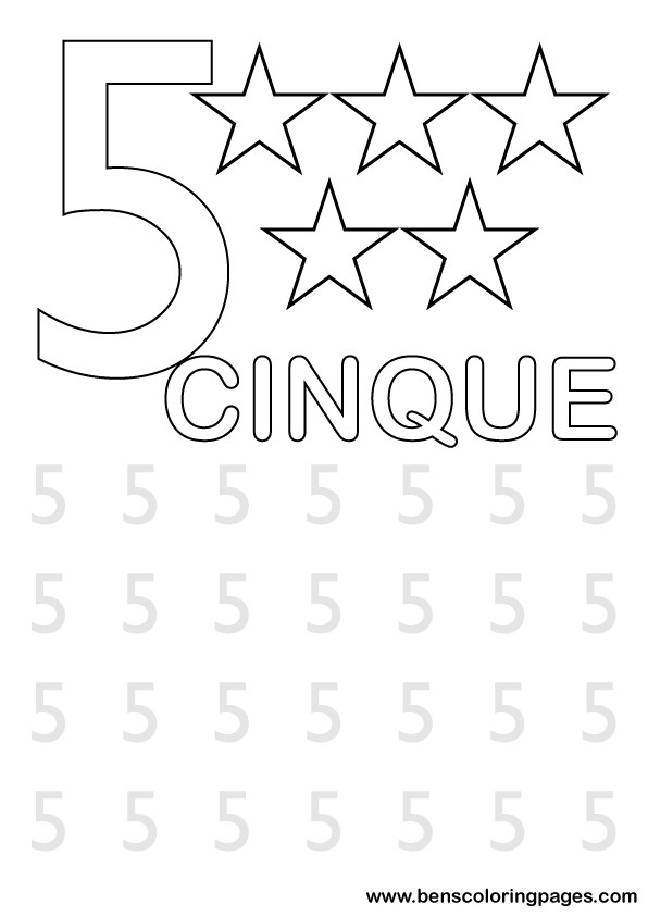 Click to print number five activity sheet