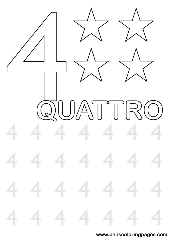 Click to print number four activity sheet