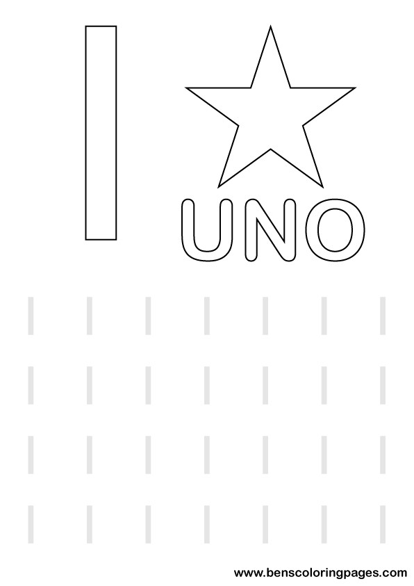 Click to print number one activity sheet