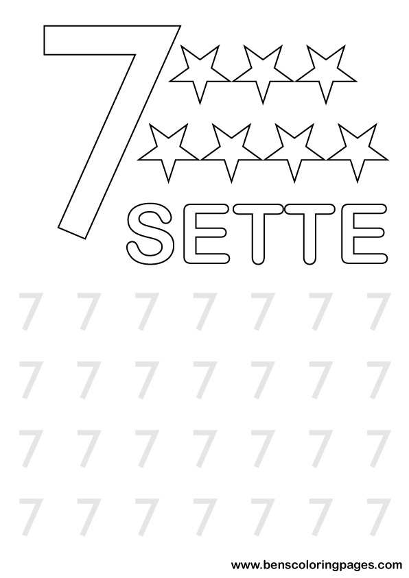 Click to print number seven activity sheet