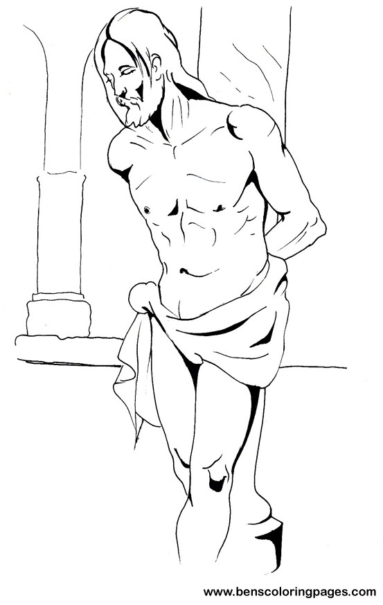 suffering jesus coloring page