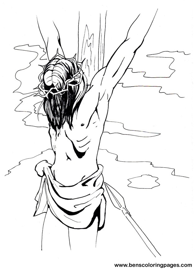 jesus on the cross coloring page