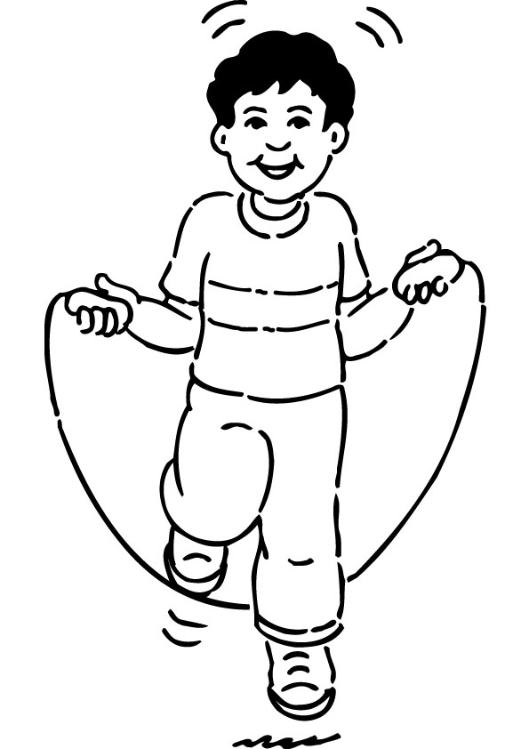 download boy jumping rope drawing