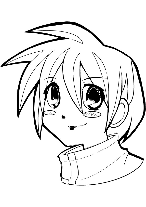 Manga boy drawing page