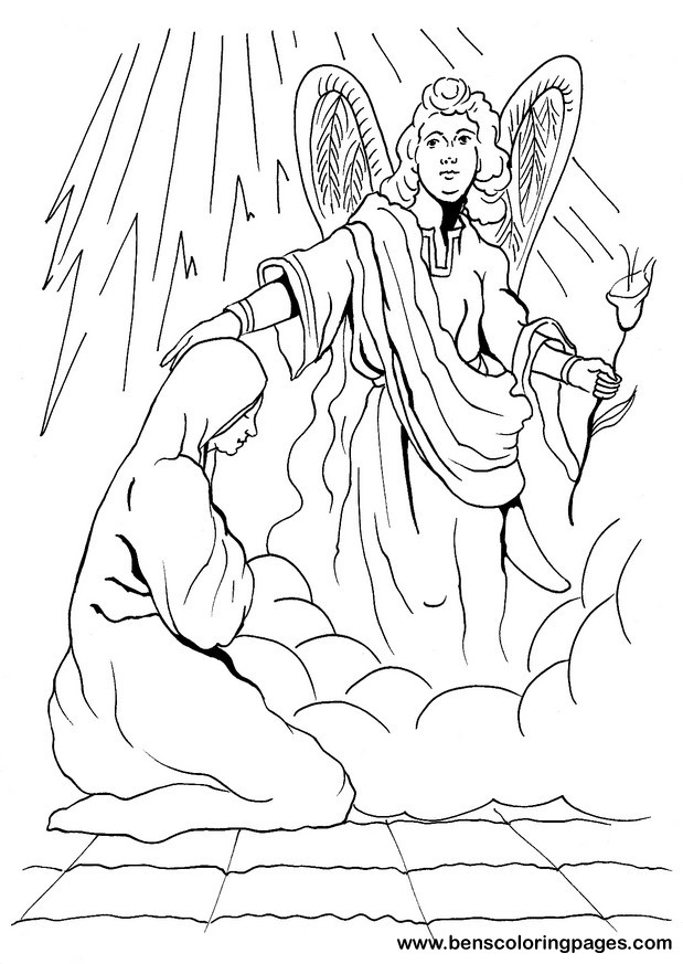 Mary and Gabriel coloring page