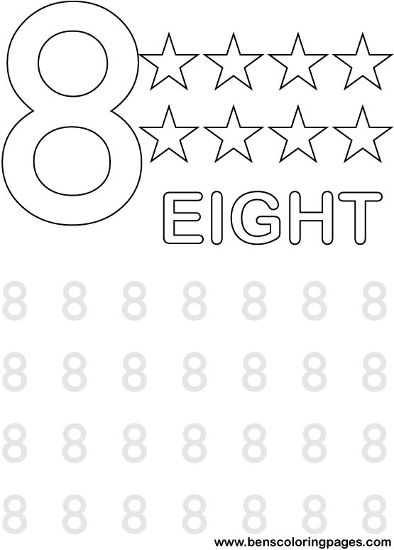 eight stars coloring pictures for students