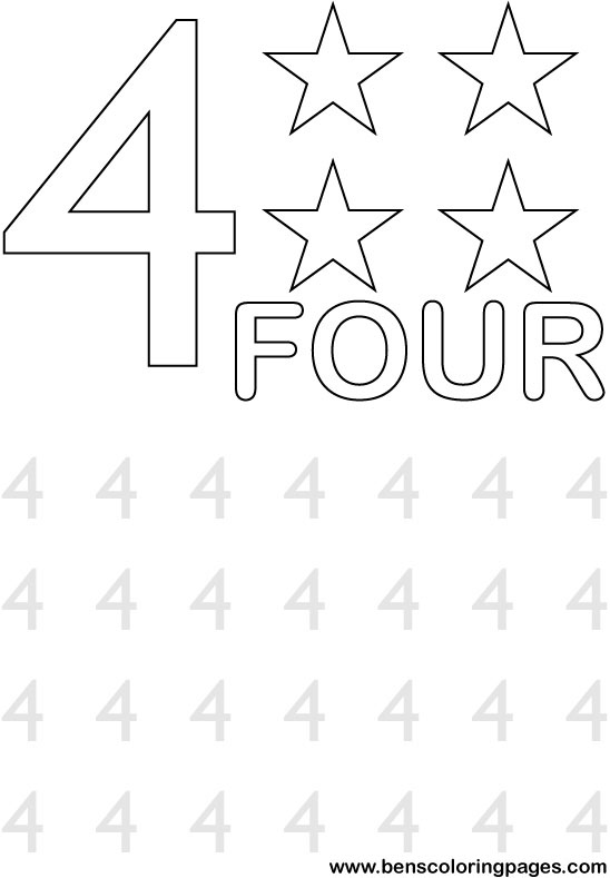 four stars coloring pictures for kids