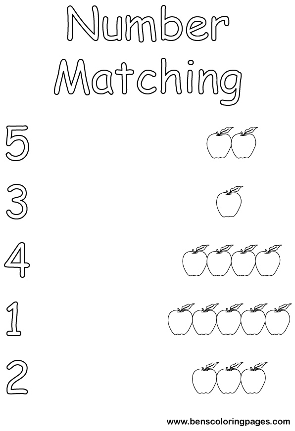 number matching coloring page