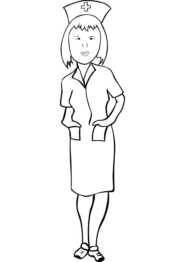 Nurse printable coloring page