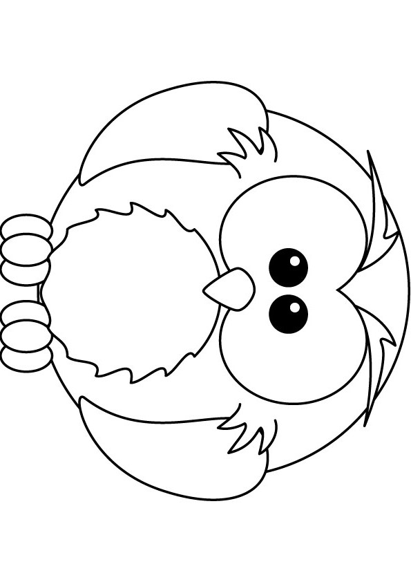 Baby owl printable coloring page
