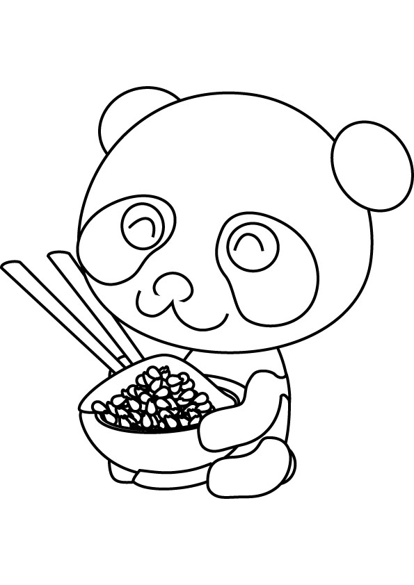 Baby panda printable coloring page