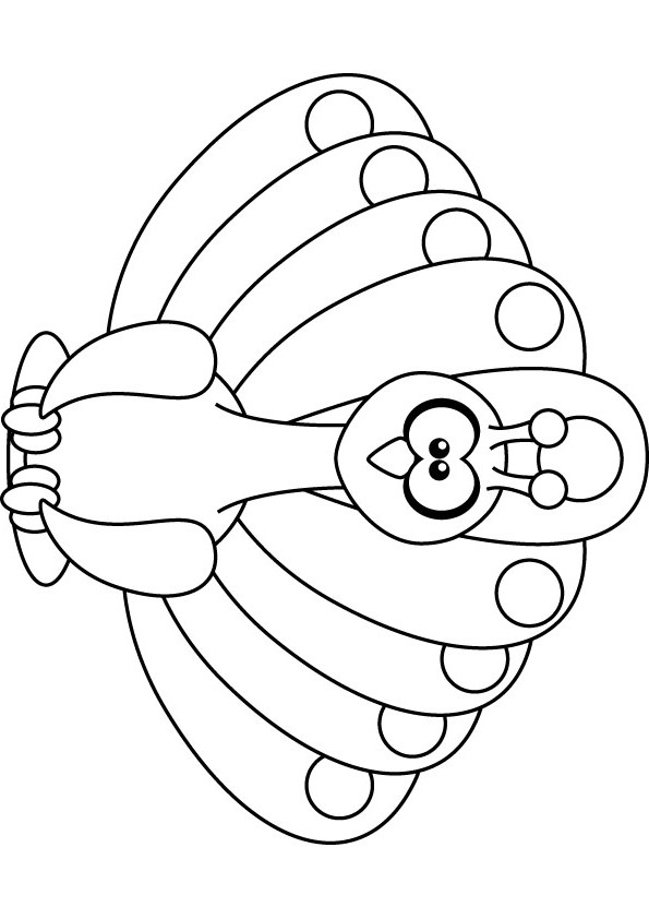 little peacock printable coloring page