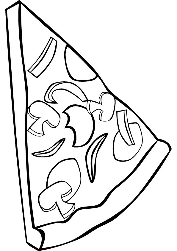 Cheesy pizza coloring page for kids