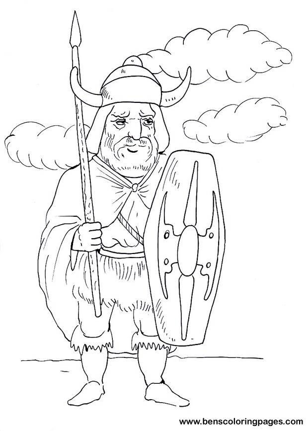 Punic warrior coloring page for free
