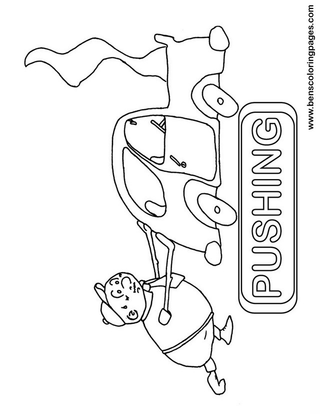 pushing coloring page