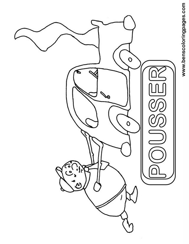 pousser coloring page