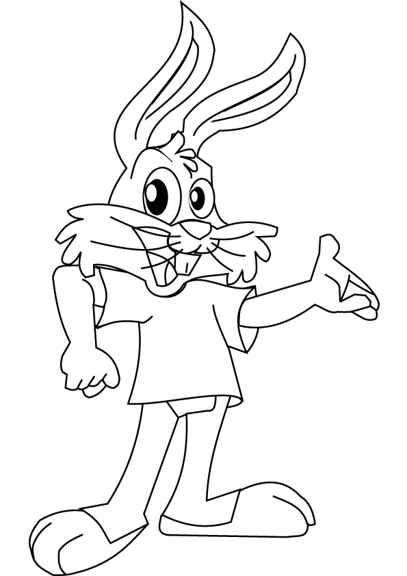 Bunny coloring page for kids