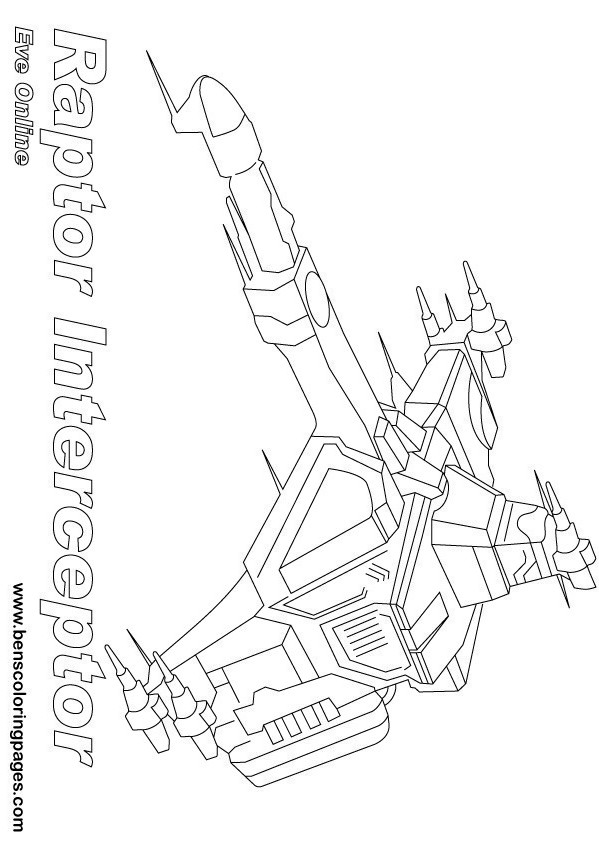 Printable eve online raptor interceptor coloring page