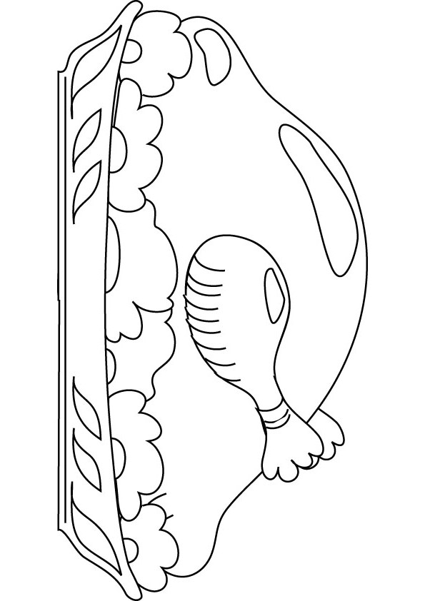 Roast duck coloring page online.